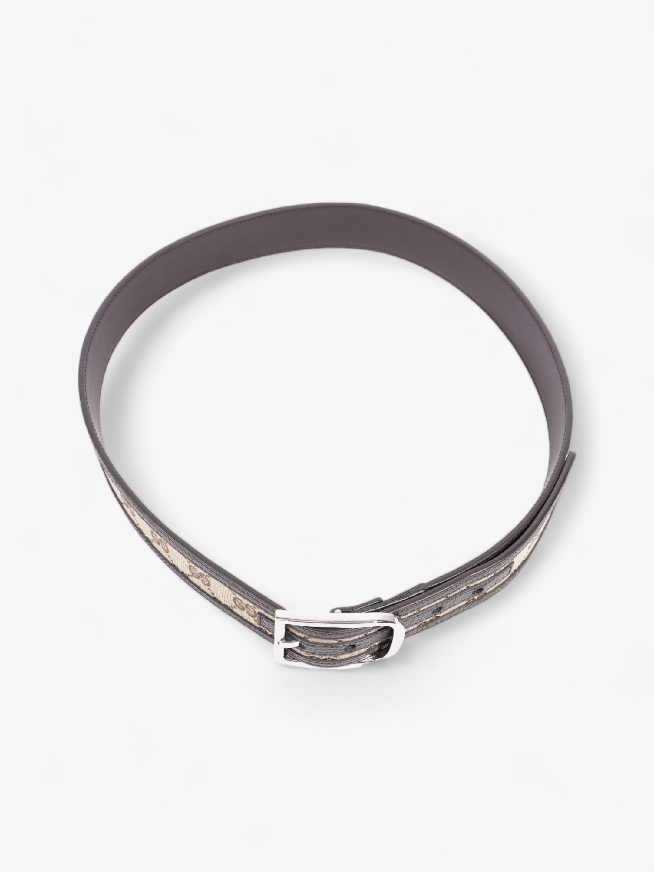 Gucci Gucci GG belt Beige And Ebony GG Supreme / Brown Leather Leather 95cm 38mm