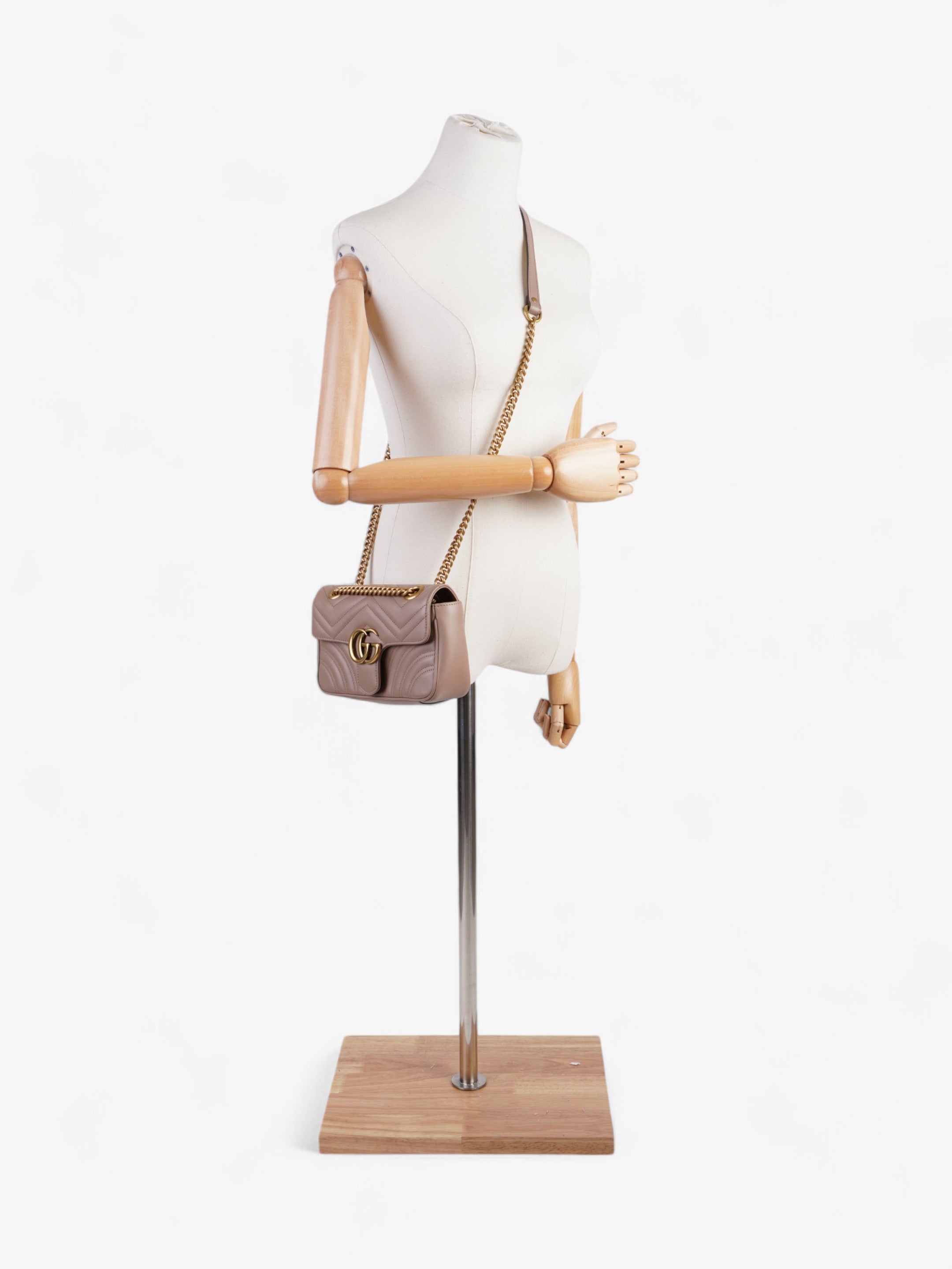 Gucci GG Marmont Dusty Pink Matelasse Leather Mini