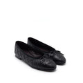 Chanel Black Quilted Suede CC Cap Toe Ballet Flats