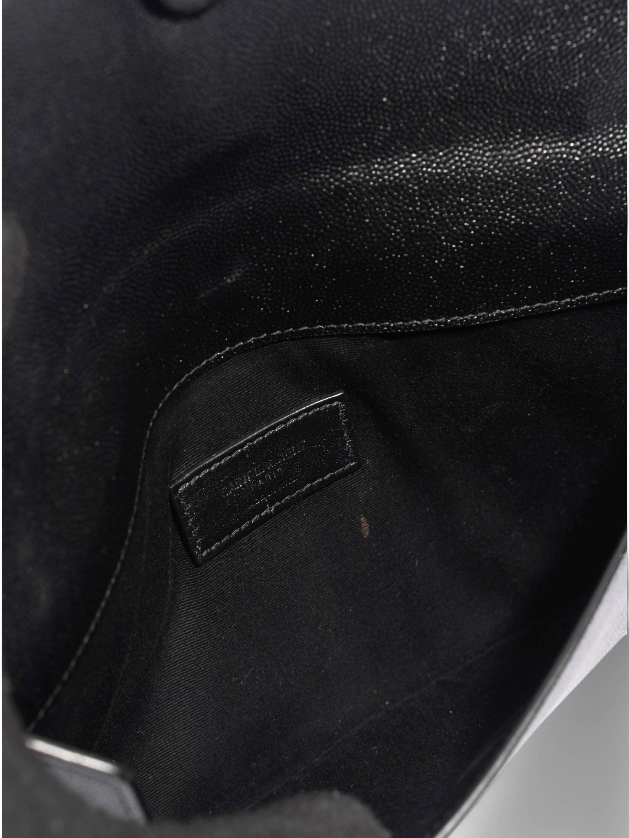 Saint Laurent Uptown Clutch Black Grained Leather
