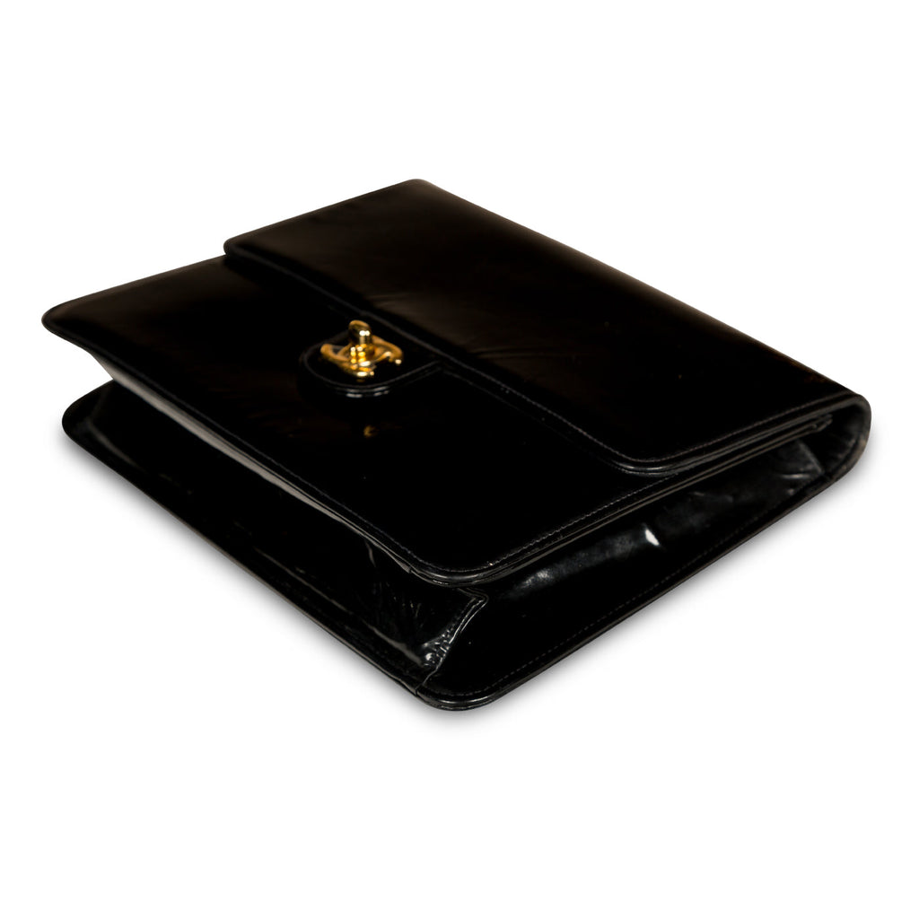 Chanel Classic Clutch on Chain - Patent Black