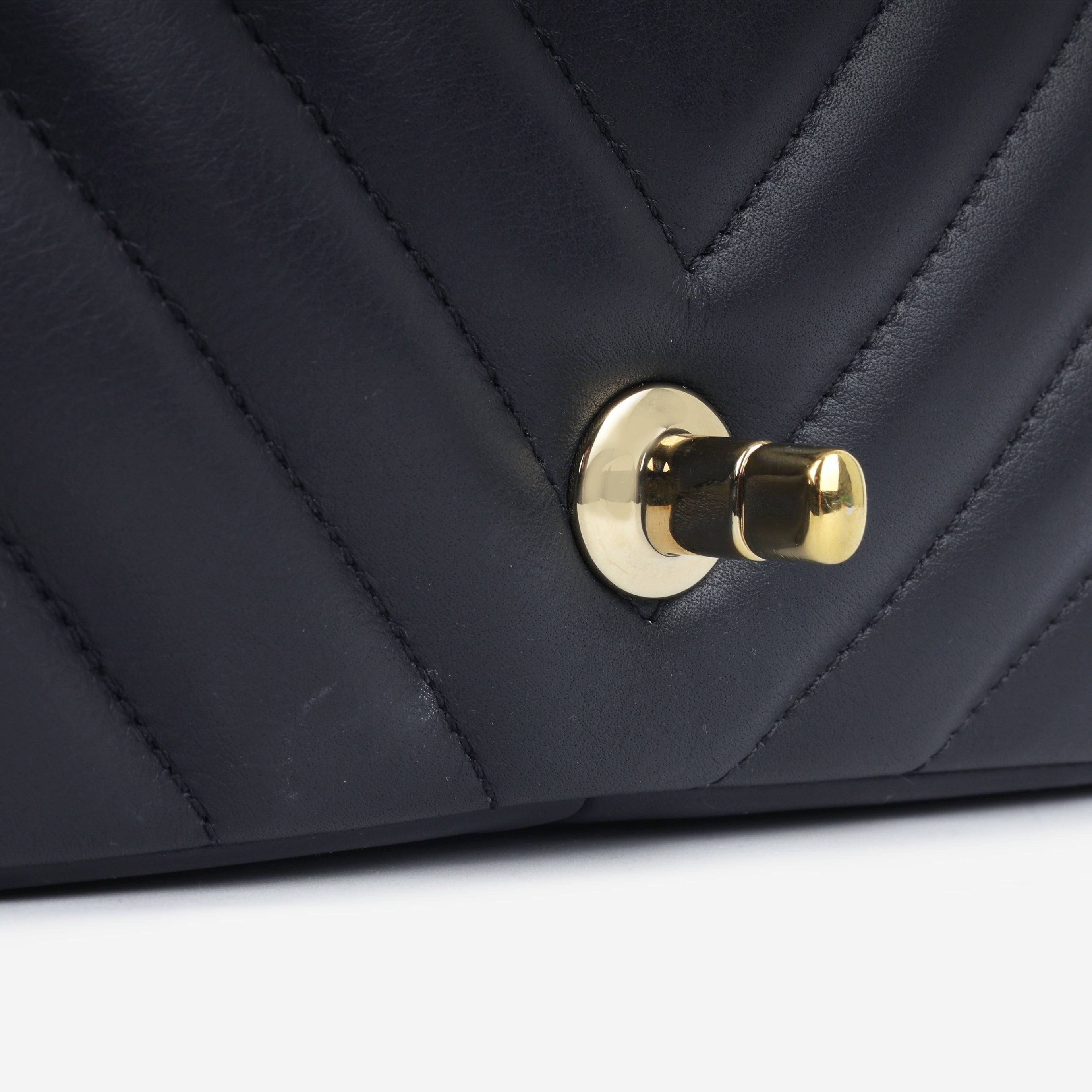 Chanel Large Classic Chevron Flap - Navy