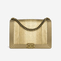 Chanel Large Boy Bag - Gold Python