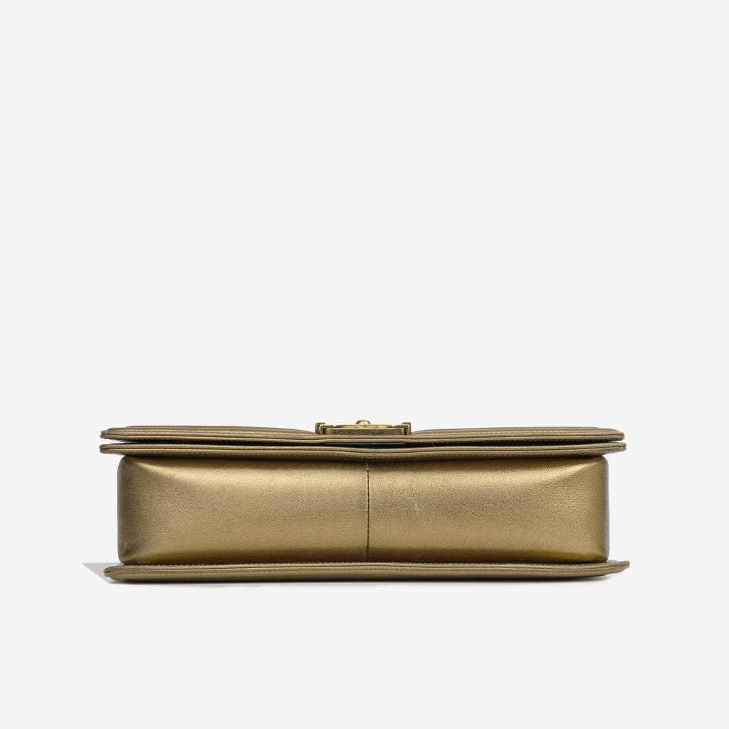 Chanel Large Boy Bag - Gold Python