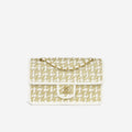 Chanel Cruise Woven Flap - Metallic Gold/White