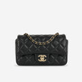 Chanel Slim Mini Rectangular - Black Lambskin | Champagne Gold Hardware