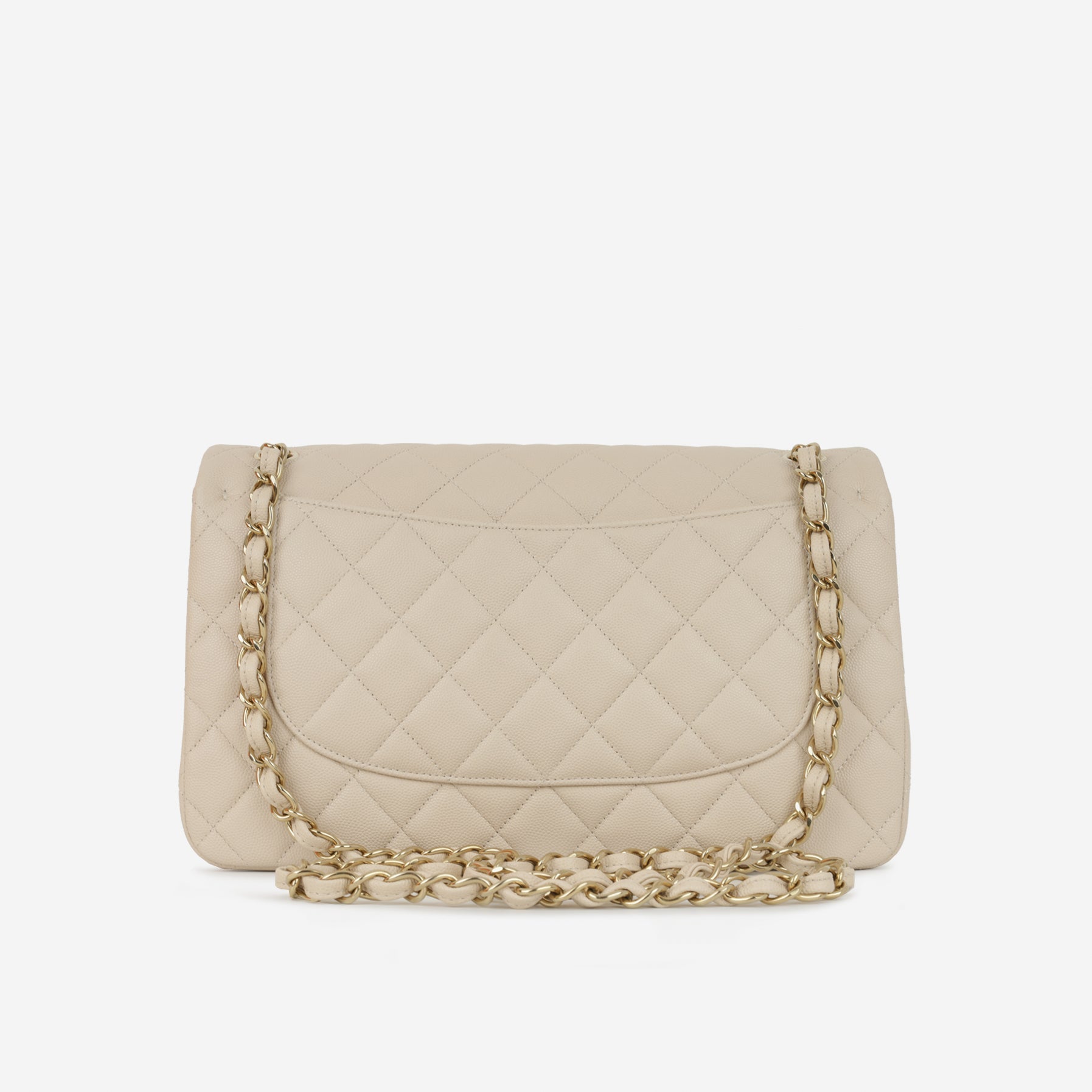Chanel Classic Jumbo Double Flap - Ecru Caviar | Champagne Gold Hardware