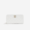 Chanel Zipped Long Wallet | Champagne Gold Hardware