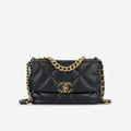 Chanel Small 19  Midnight Blue Lambskin | Gold & Silver Hardware