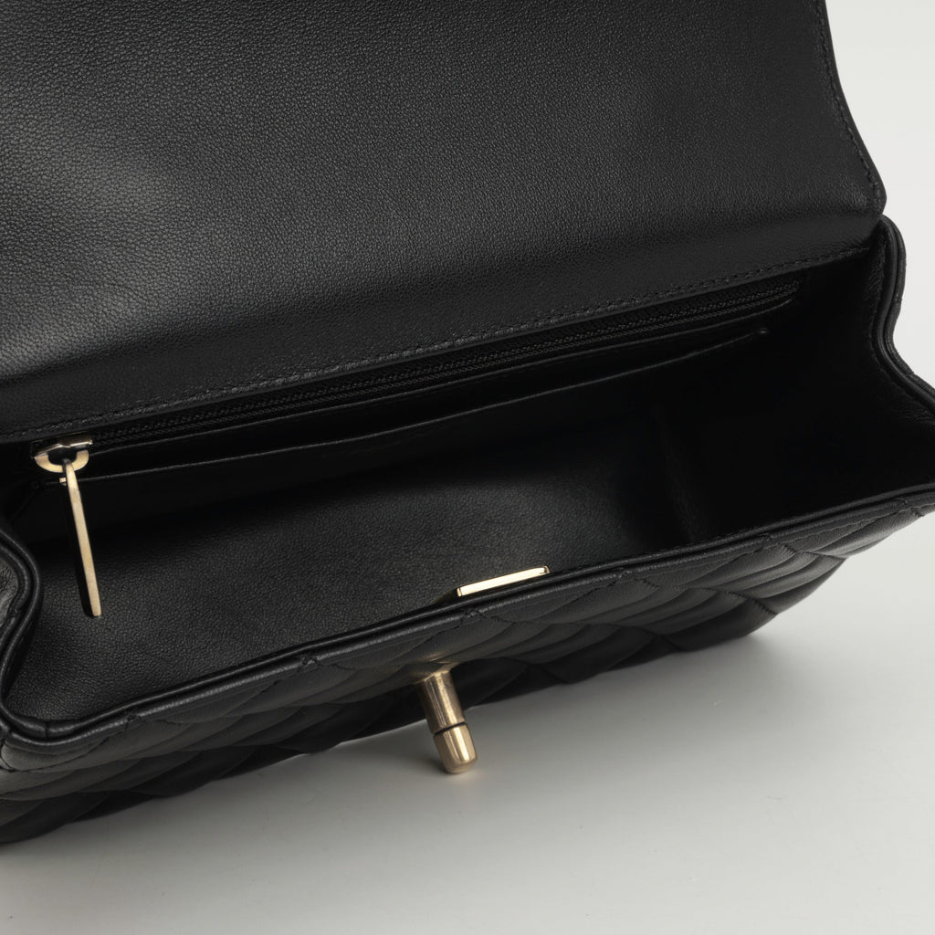 Chanel Mini Rectangular Strass Top Handle - Black Lambskin | Gold Hardware