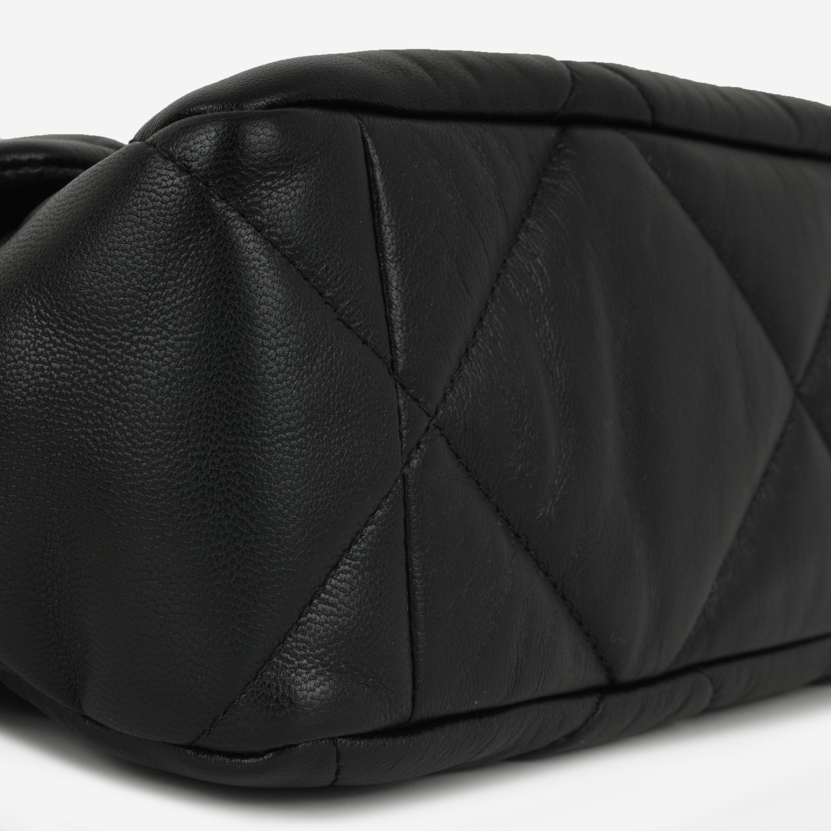 Chanel Large 19 Flap Bag - Black Lambskin | Gold and Ruthenium-tone hardware