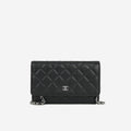 Chanel Classic Wallet on Chain - Black Lambskin | Silver Hardware