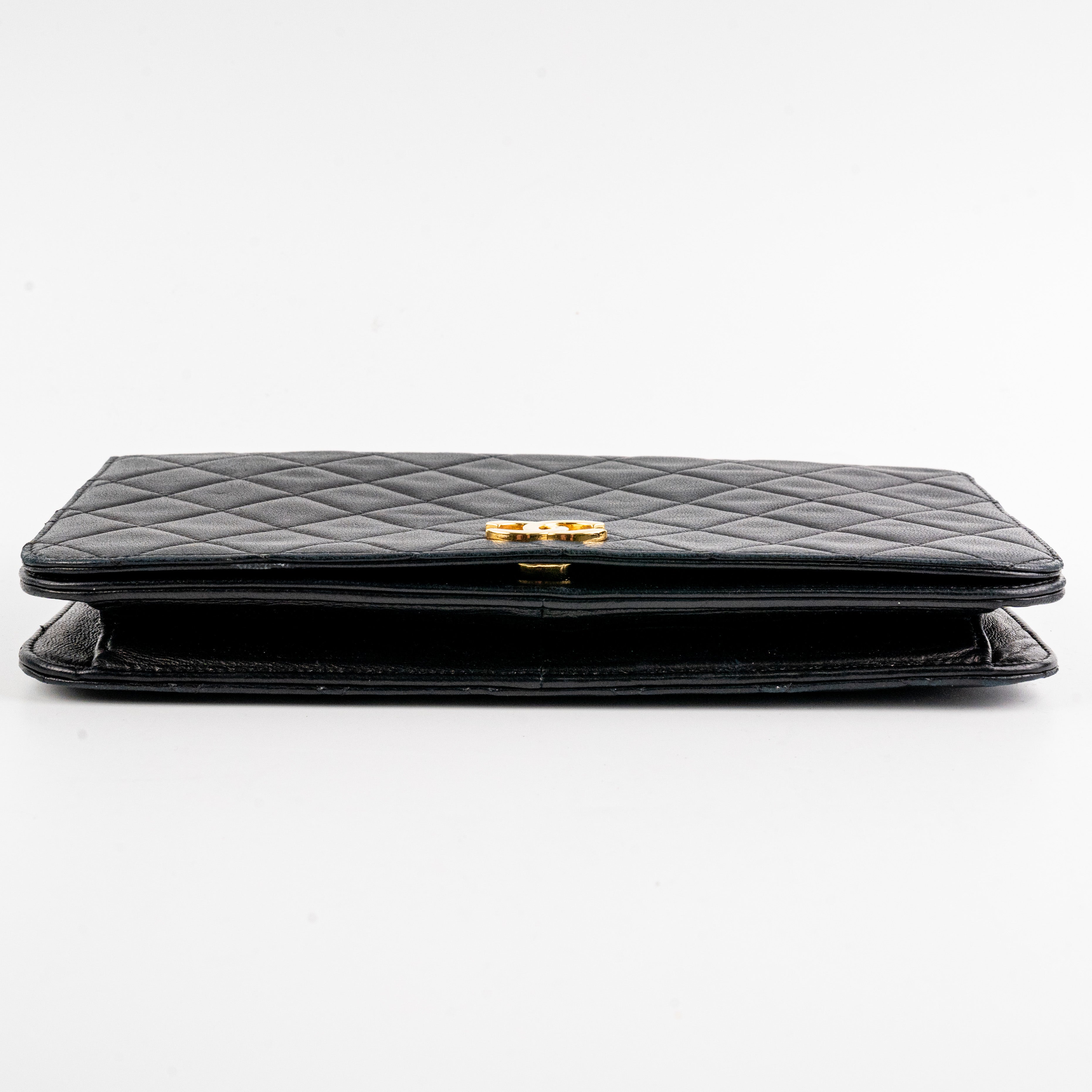 Chanel Vintage Flap Clutch Shoulder Bag Black