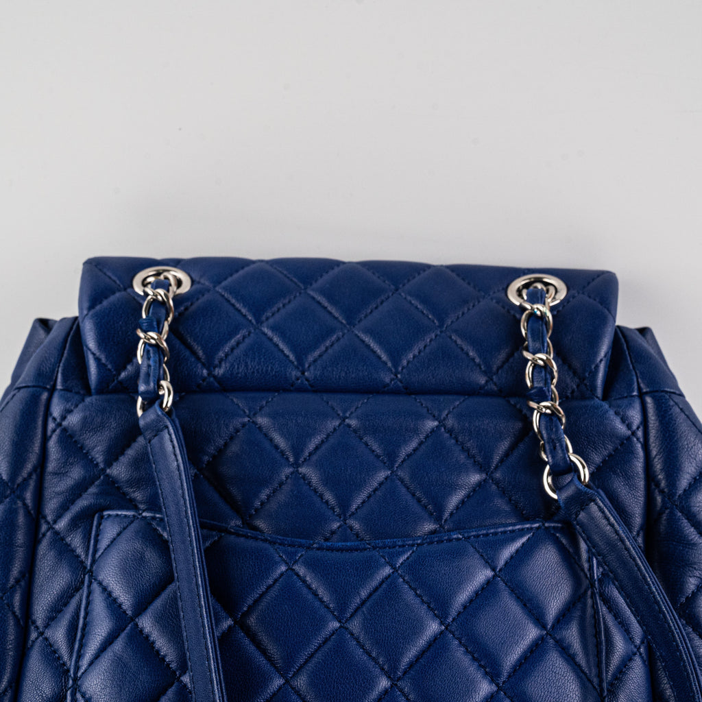 Chanel Small Urban Spirit Lambskin Blue Backpack