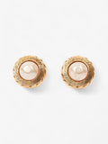 Chanel Faux Pearl Clip On Earrings Gold / White Base Metal