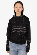 Saint Laurent Black Cotton Paisley Prints Hoodie Size XS Mens