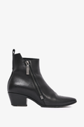 Saint Laurent Black Leather Asymmetrical Boots Size 35.5