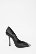 Saint Laurent Black Satin Crystal Embellished Heels Size 37