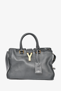 Saint Laurent Black Small Y Cabas Tote with Strap