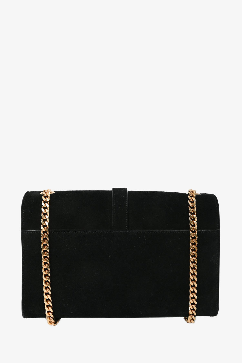Saint Laurent Black Suede Leather Fringe Detailed Crossbody Bag