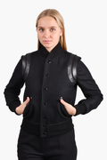 Saint Laurent Black Wool Varsity Jacket Size 36 FR