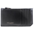 Saint Laurent Fragments 5 Smooth Black Leather  Holder