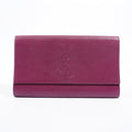 Saint Laurent Flap Clutch Purple Leather