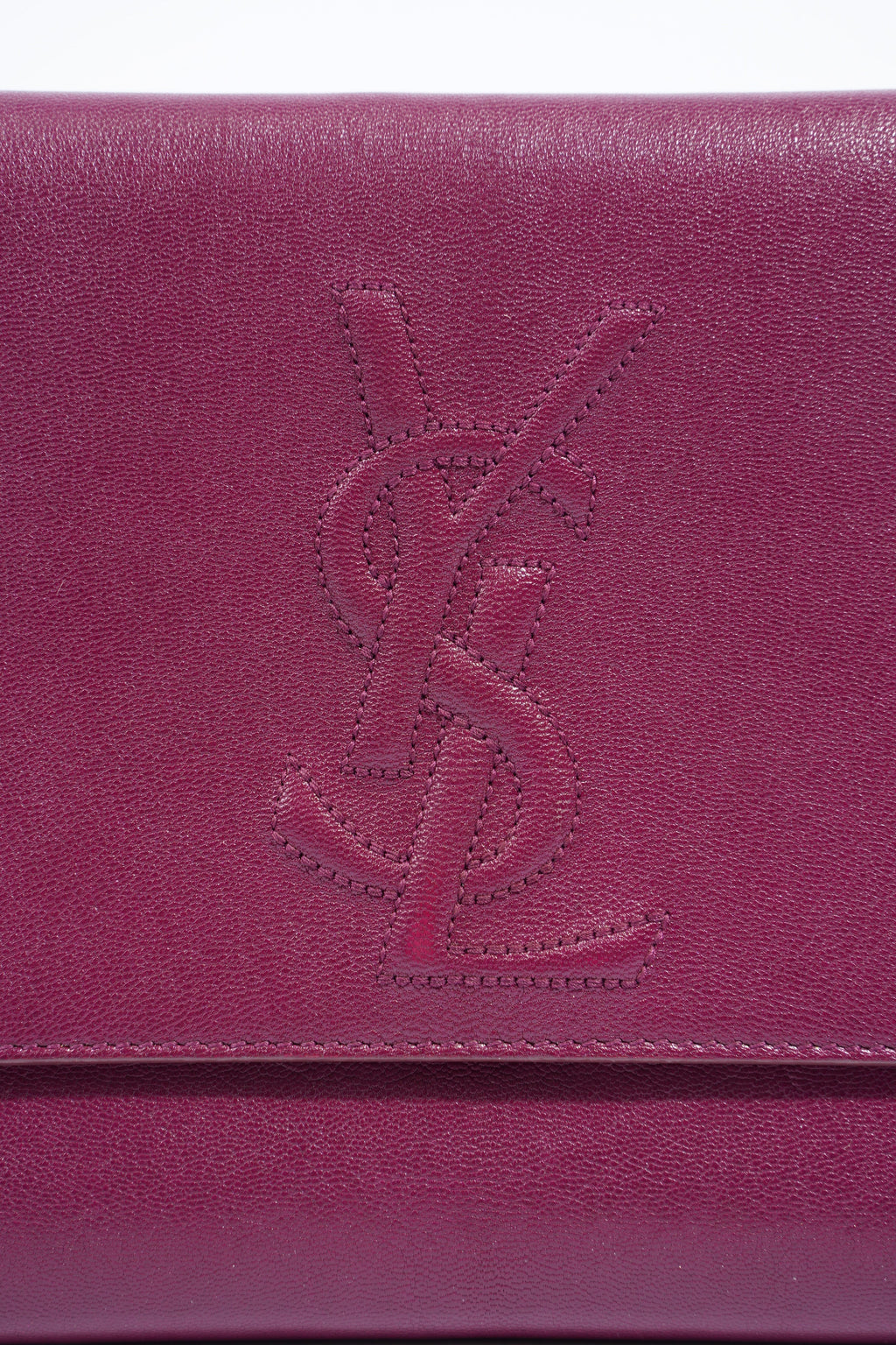 Saint Laurent Flap Clutch Purple Leather