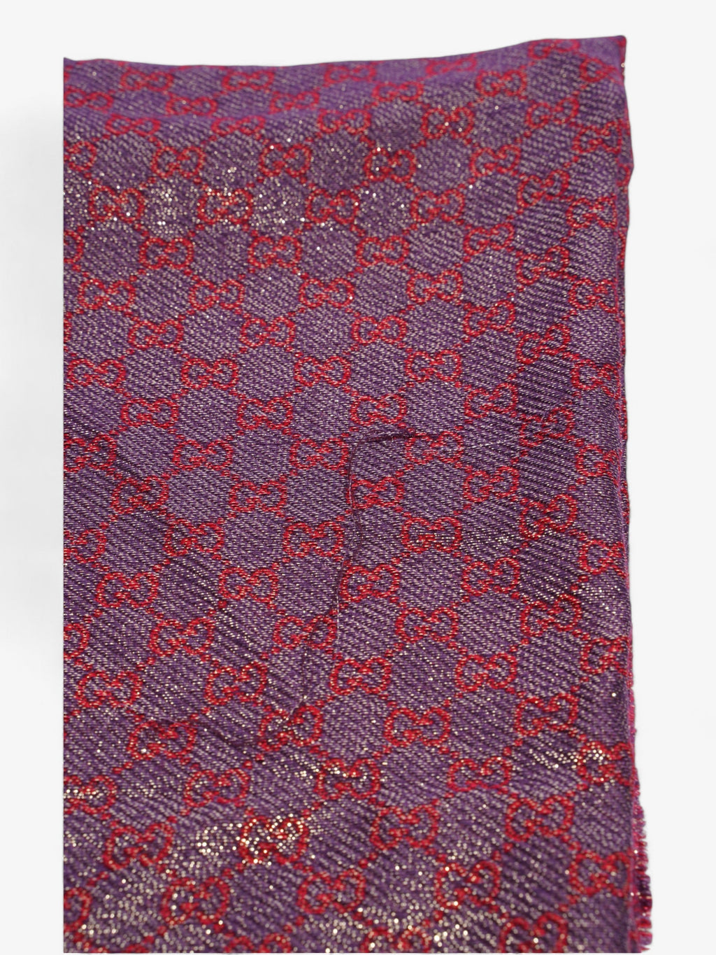 Gucci GG Scarf Purple / Red Silk