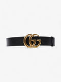 Gucci Double G Belt Black Leather 80cm 32"