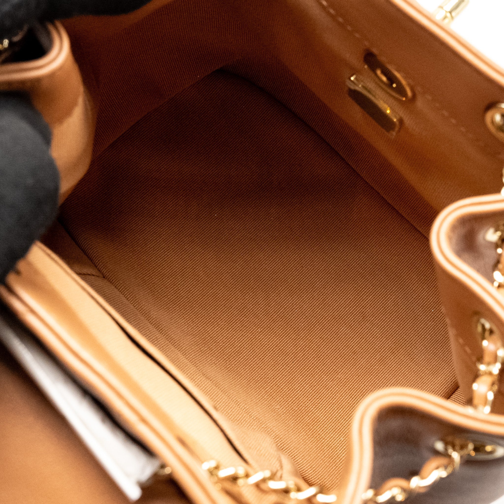 Chanel 24p Mini Duma Backpack Calfskin Caramel L(microchip)
