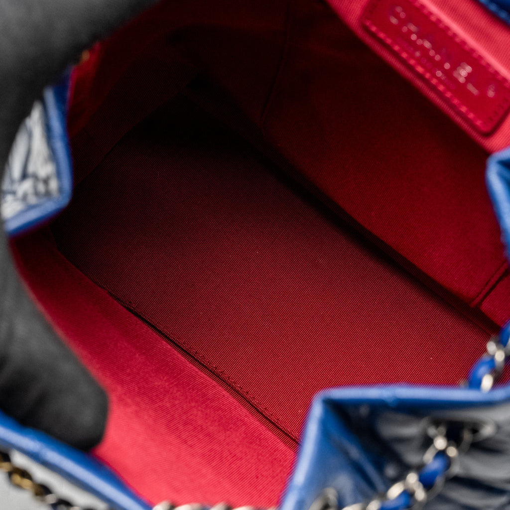 Chanel Gabrielle Backpack Aged Calfskin Blue Multicolour Hardware
