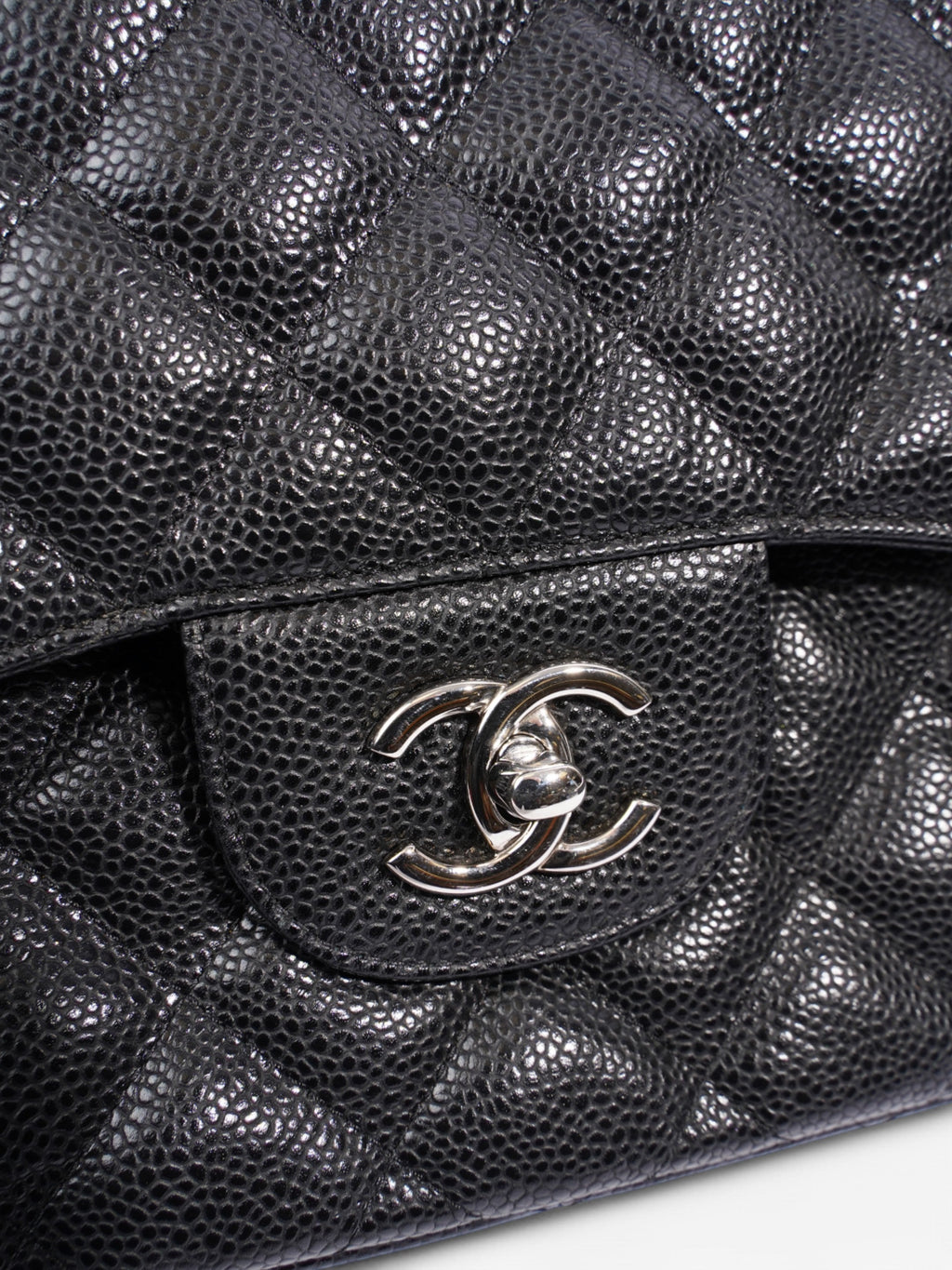 Chanel Classic Double Flap Black Caviar Leather Jumbo