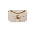 Gucci Marmont Small Matelasse White Shoulder Bag