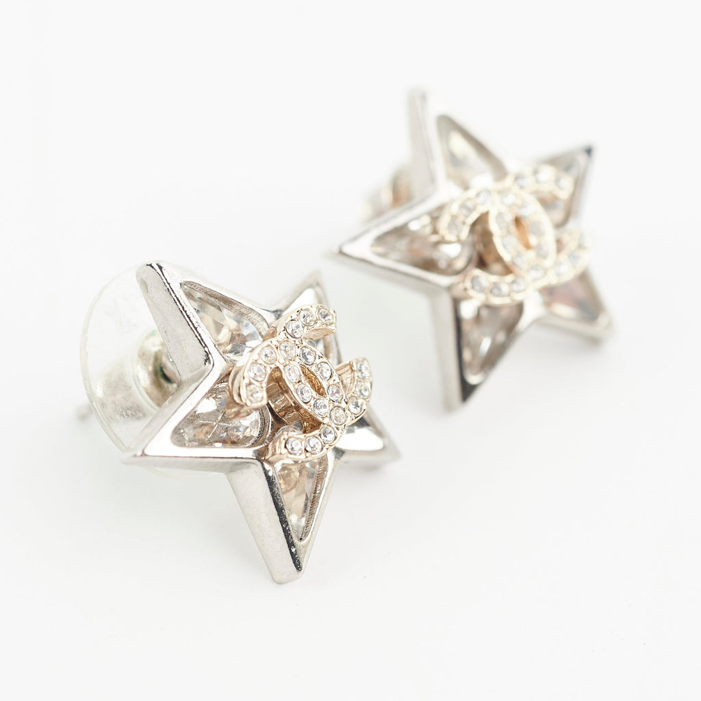 Chanel Star CC Logo Stud Earrings Costume Jewellery