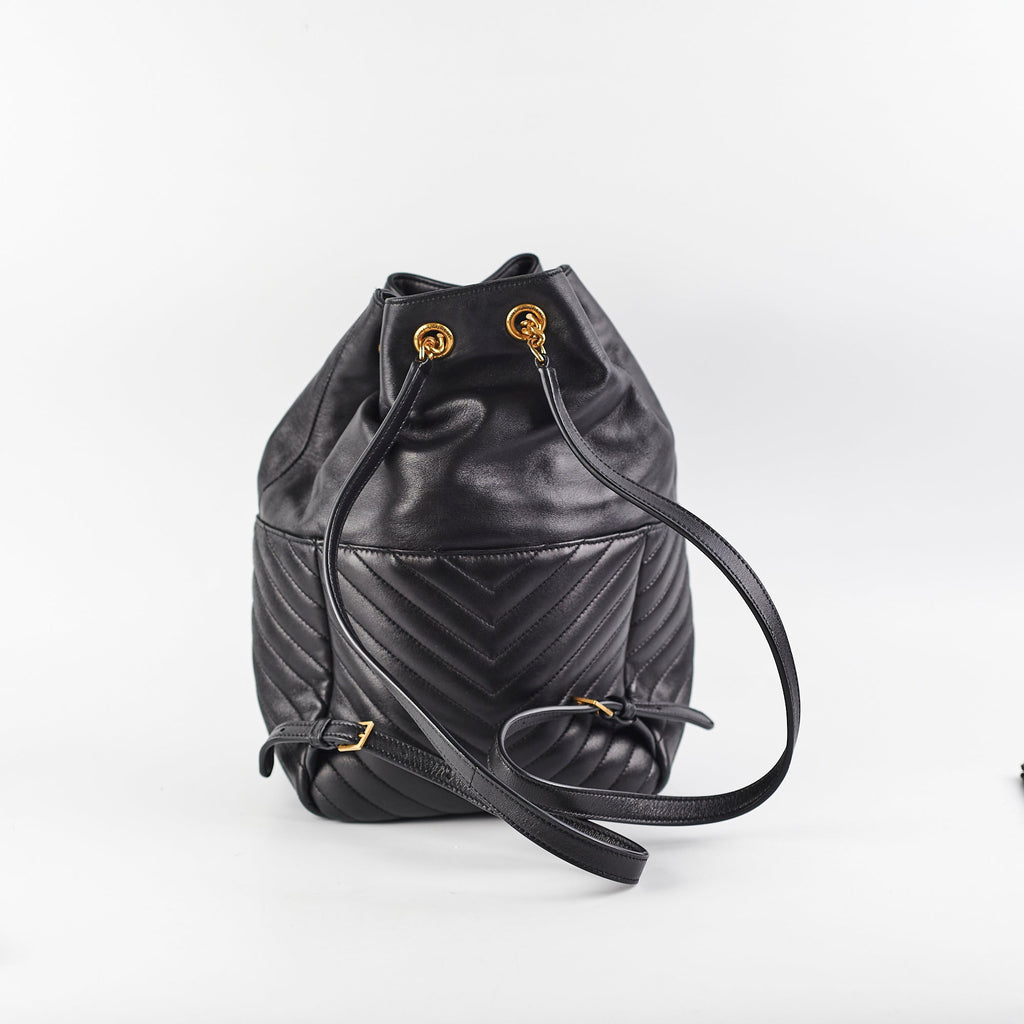 Saint Laurent Joe Quilted Backpack Black