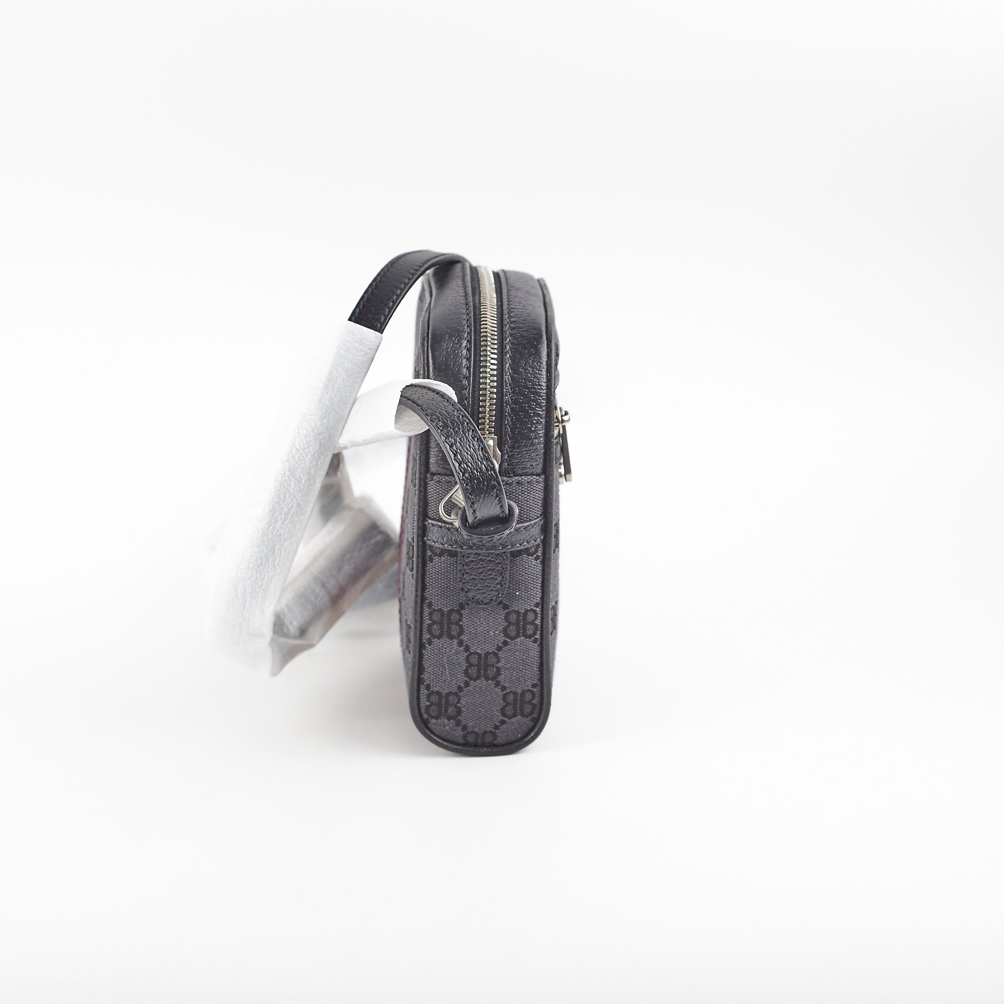 Gucci x Balenciaga Black Monogram Crossbody Bag