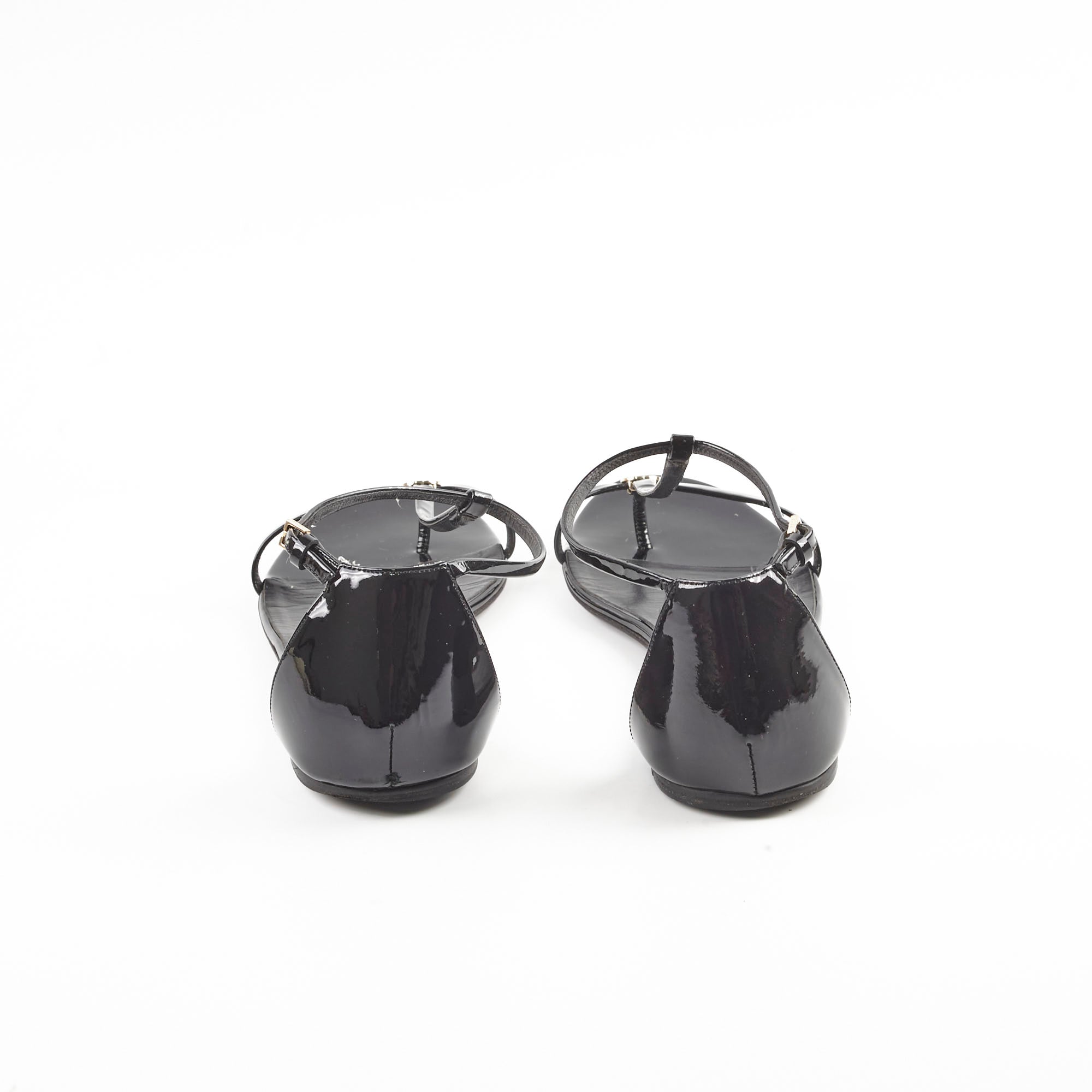 Gucci Patent Black Flats 38