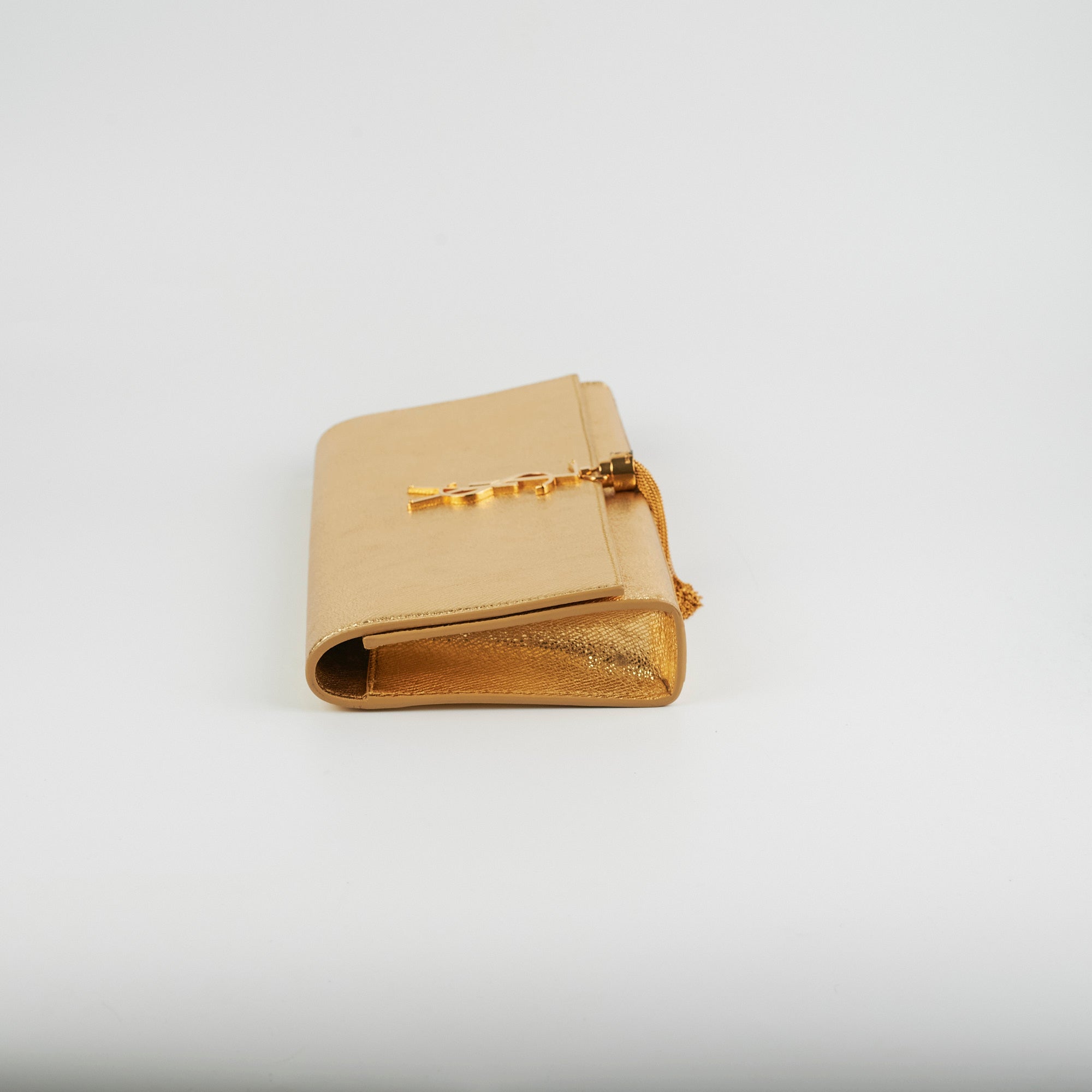 Saint Laurent Kate Tassel Gold Clutch