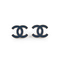 Chanel CC Logo Earrings Blue