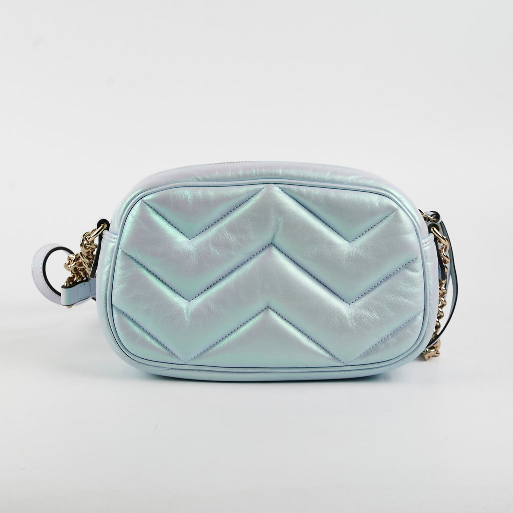 Gucci Marmont Camera Bag Iridescent Blue Small
