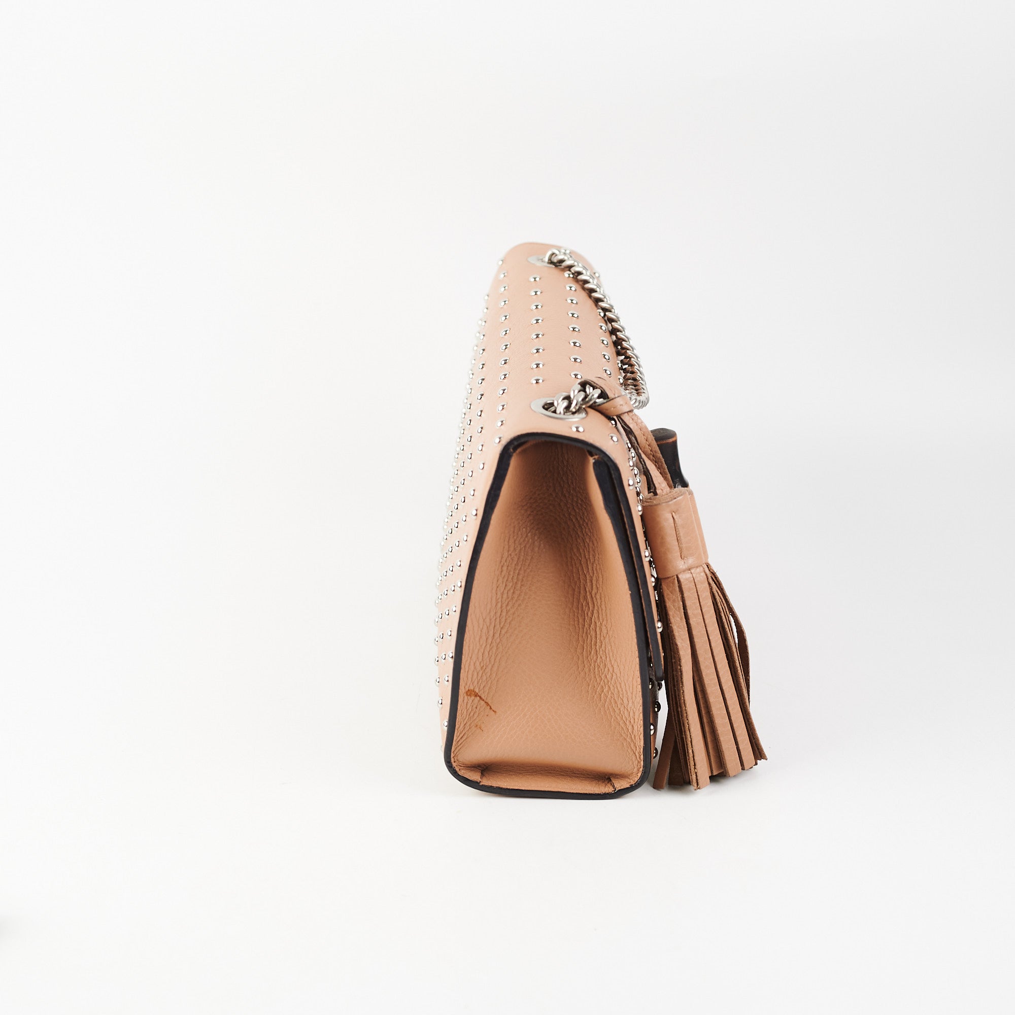 Gucci Studded Miss Bamboo Bag Beige