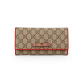 Gucci Bow Long Wallet Monogram Canvas