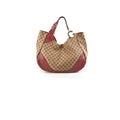 Gucci Canvas Shoulder Tote Dark Red