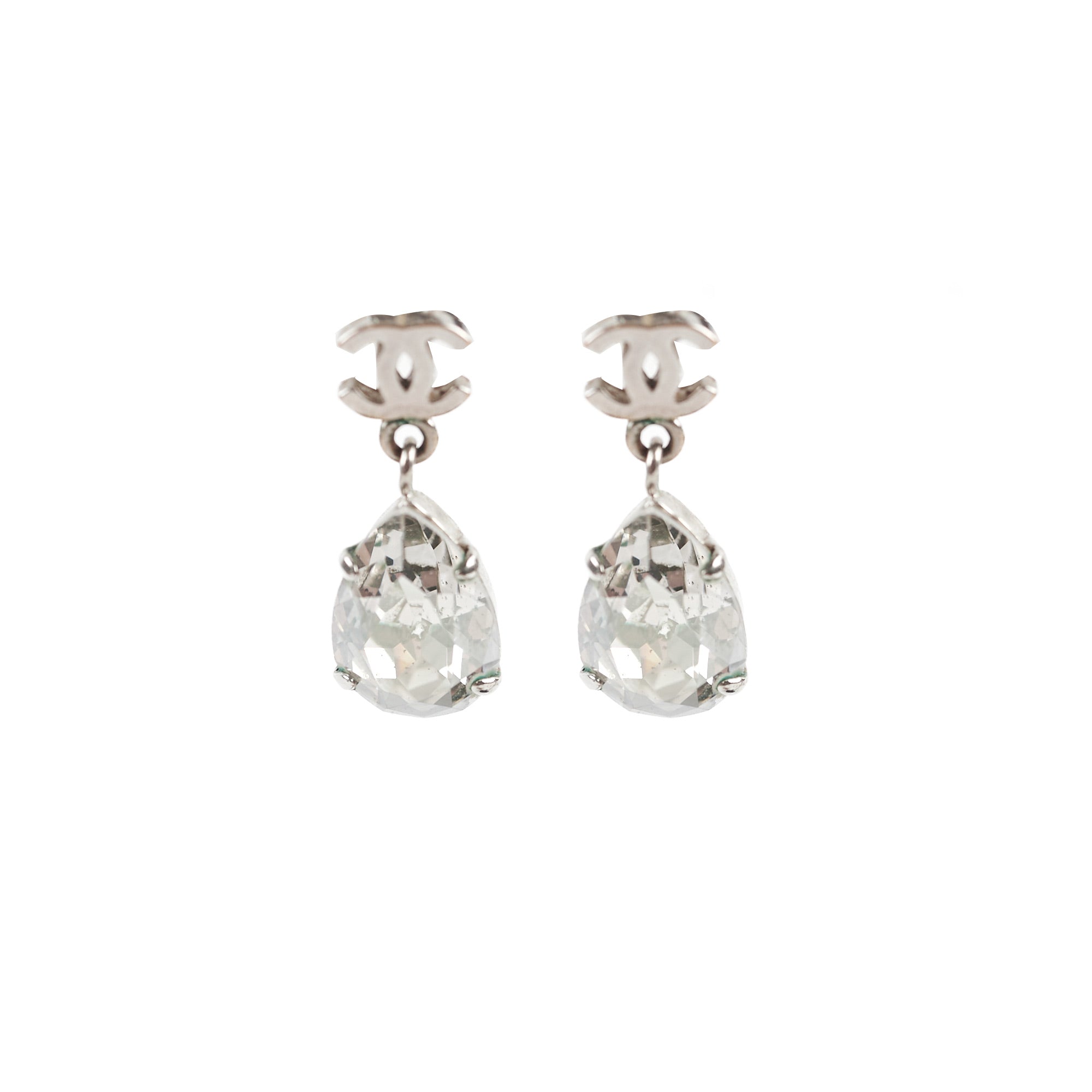 Chanel Logo Drop Jewel Earrings Costume Jewellery