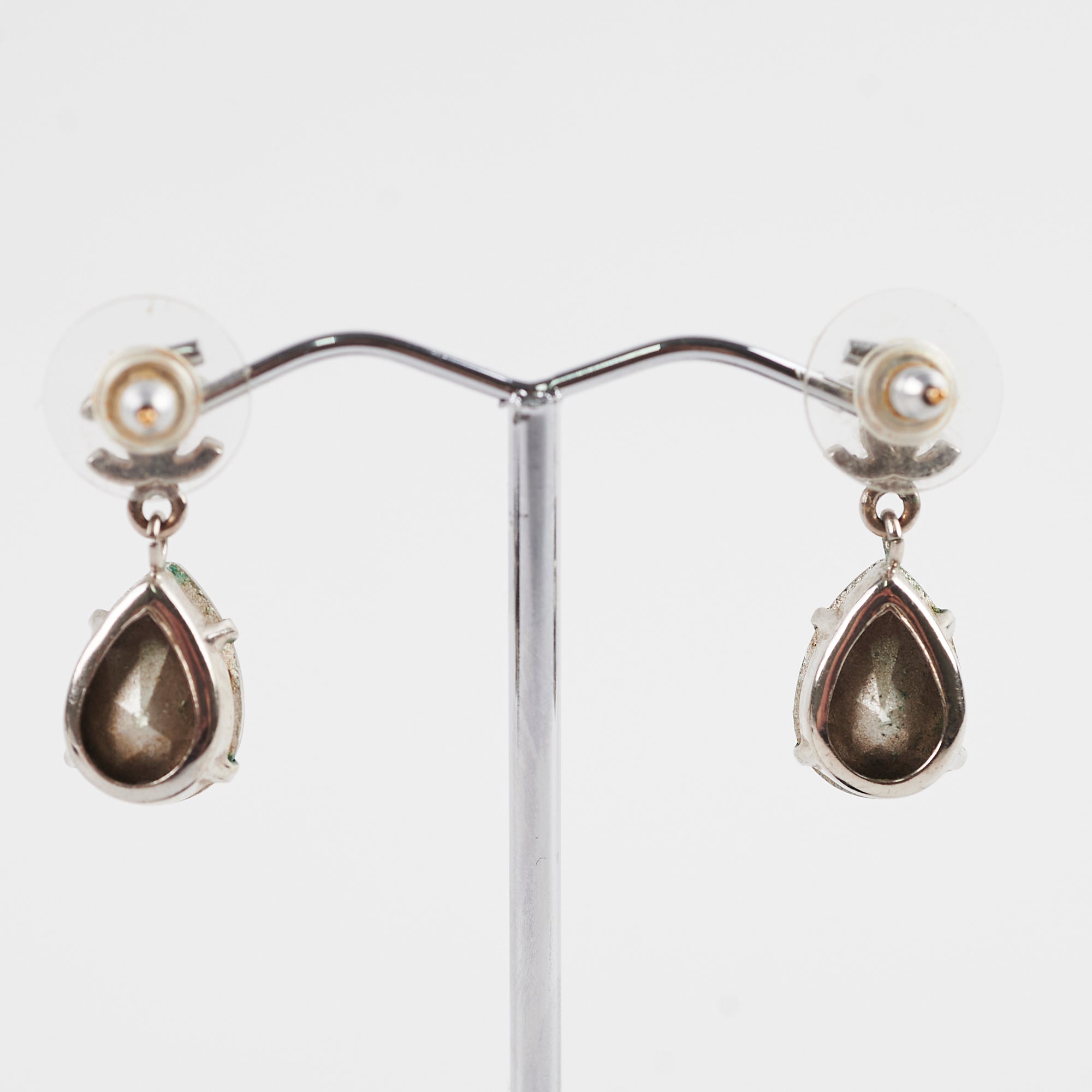 Chanel Logo Drop Jewel Earrings Costume Jewellery