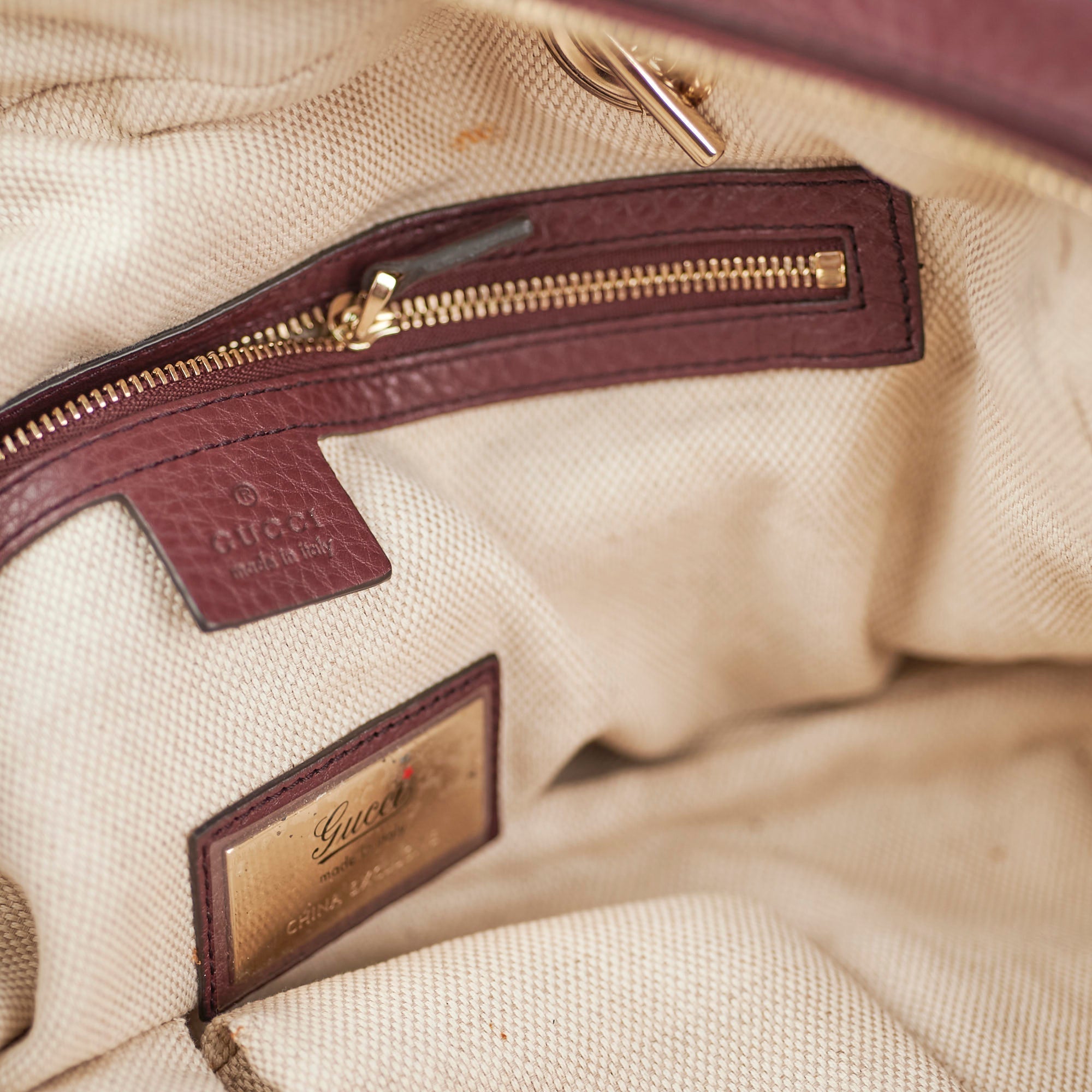 Gucci Soho Medium Chain Bag Burgundy