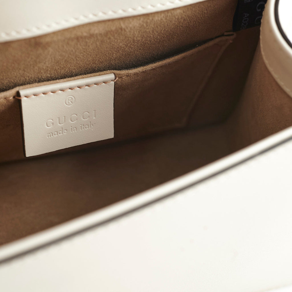 Gucci Sylvie White Mini Top Handle Crossbody Bag