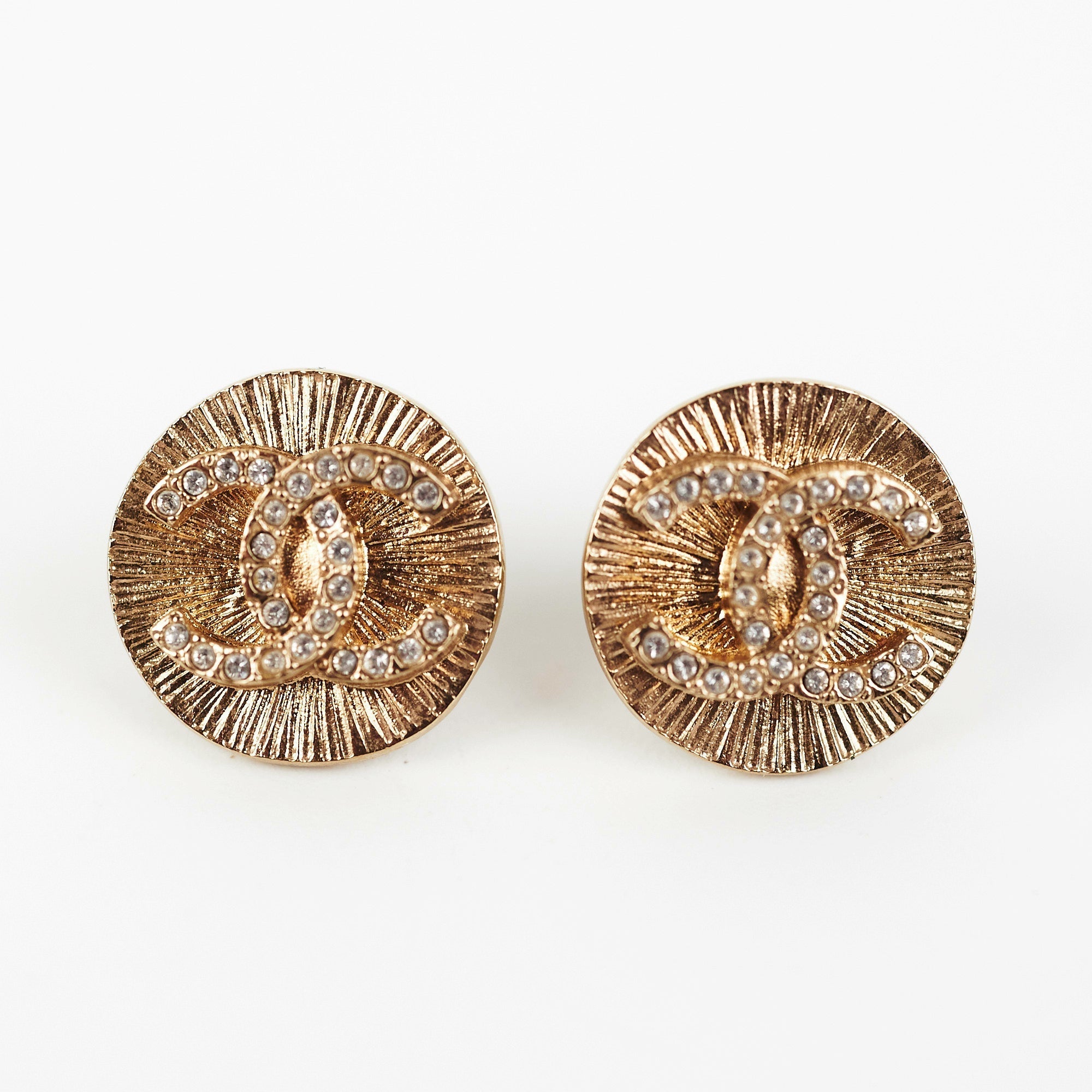 Chanel Round Gold Earrings