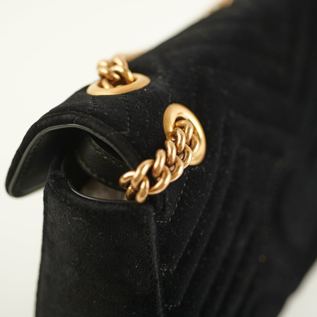 Gucci Small Black Velvet GG Marmont
